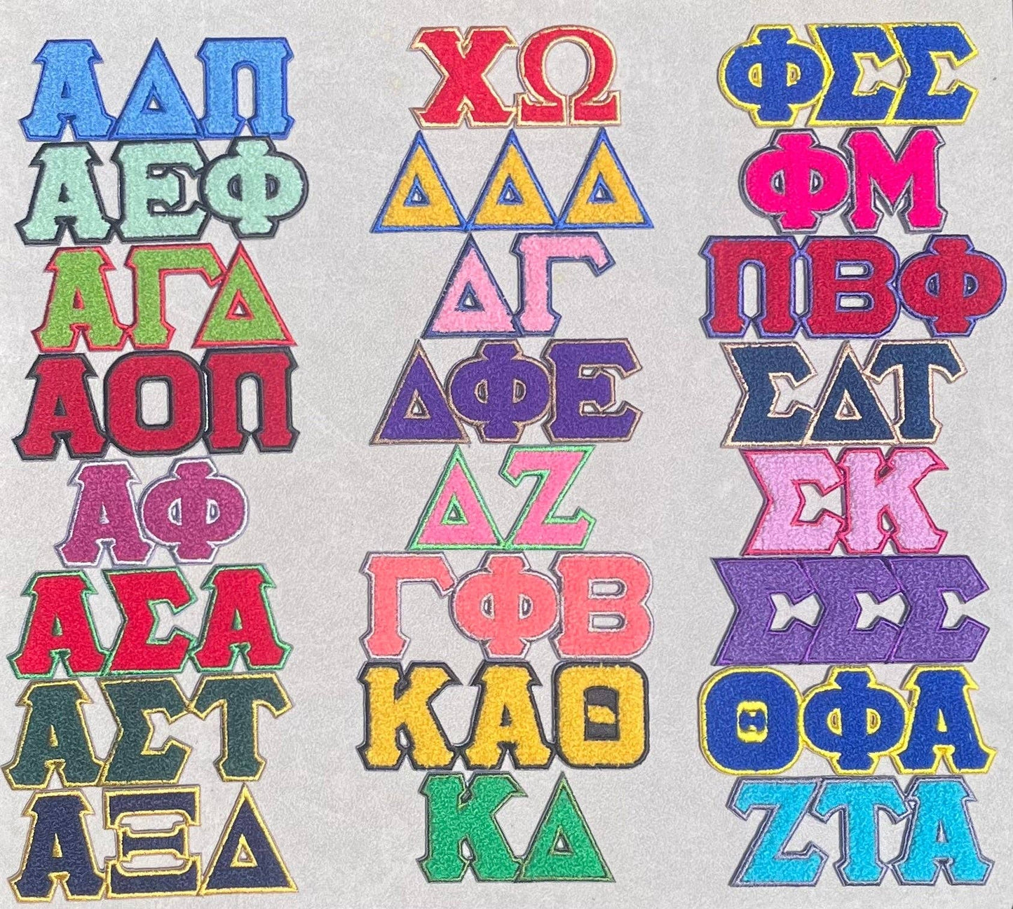 Chenille Sorority Patches