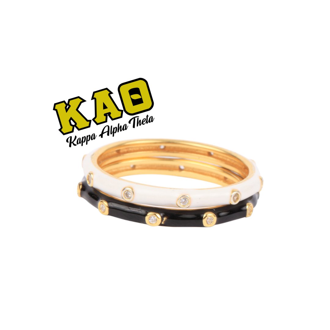 Sorority Colors: 2 Enamel Stack Ring Set
