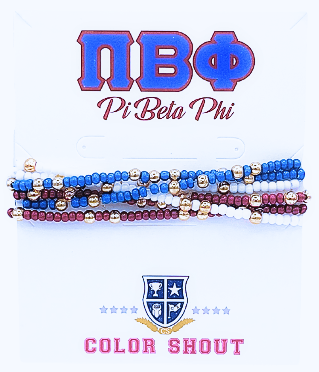 Sorority Colors Stack: Set of 6 Beaded Stretch Bracelets