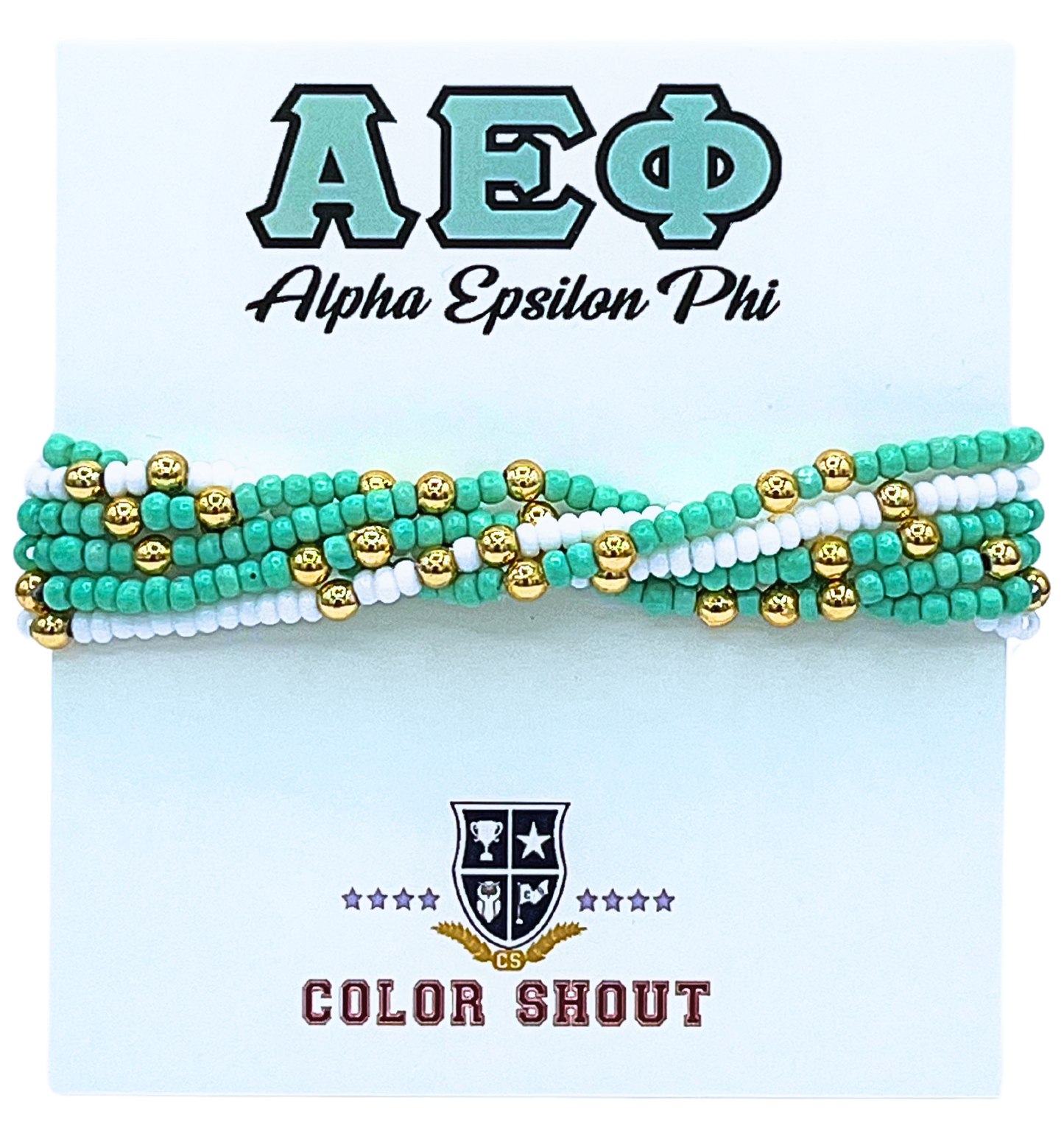 Sorority Colors Stack: Set of 6 Beaded Stretch Bracelets