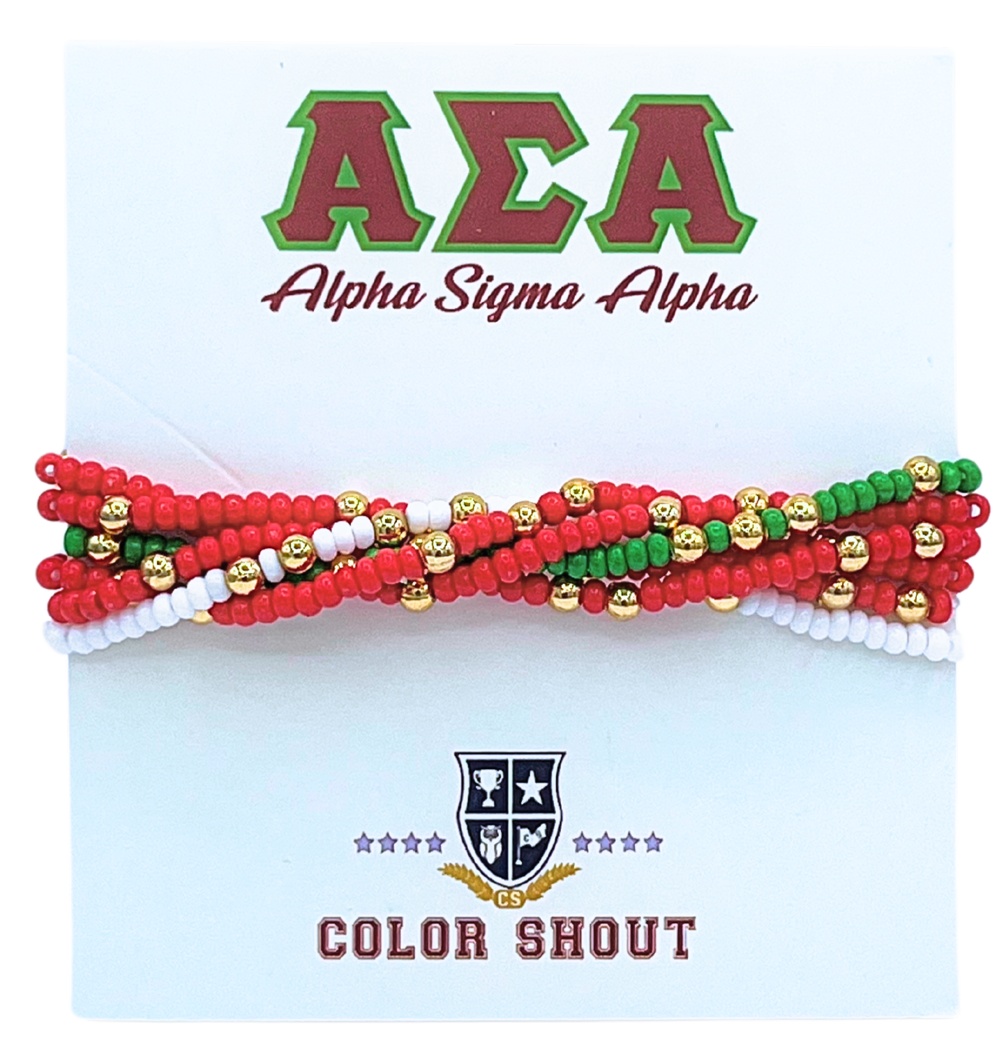 Sorority Colors Stack: Set of 6 Beaded Stretch Bracelets