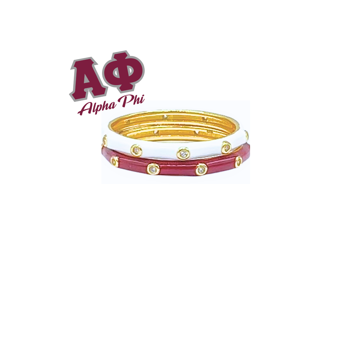Sorority Colors: 2 Enamel Stack Ring Set