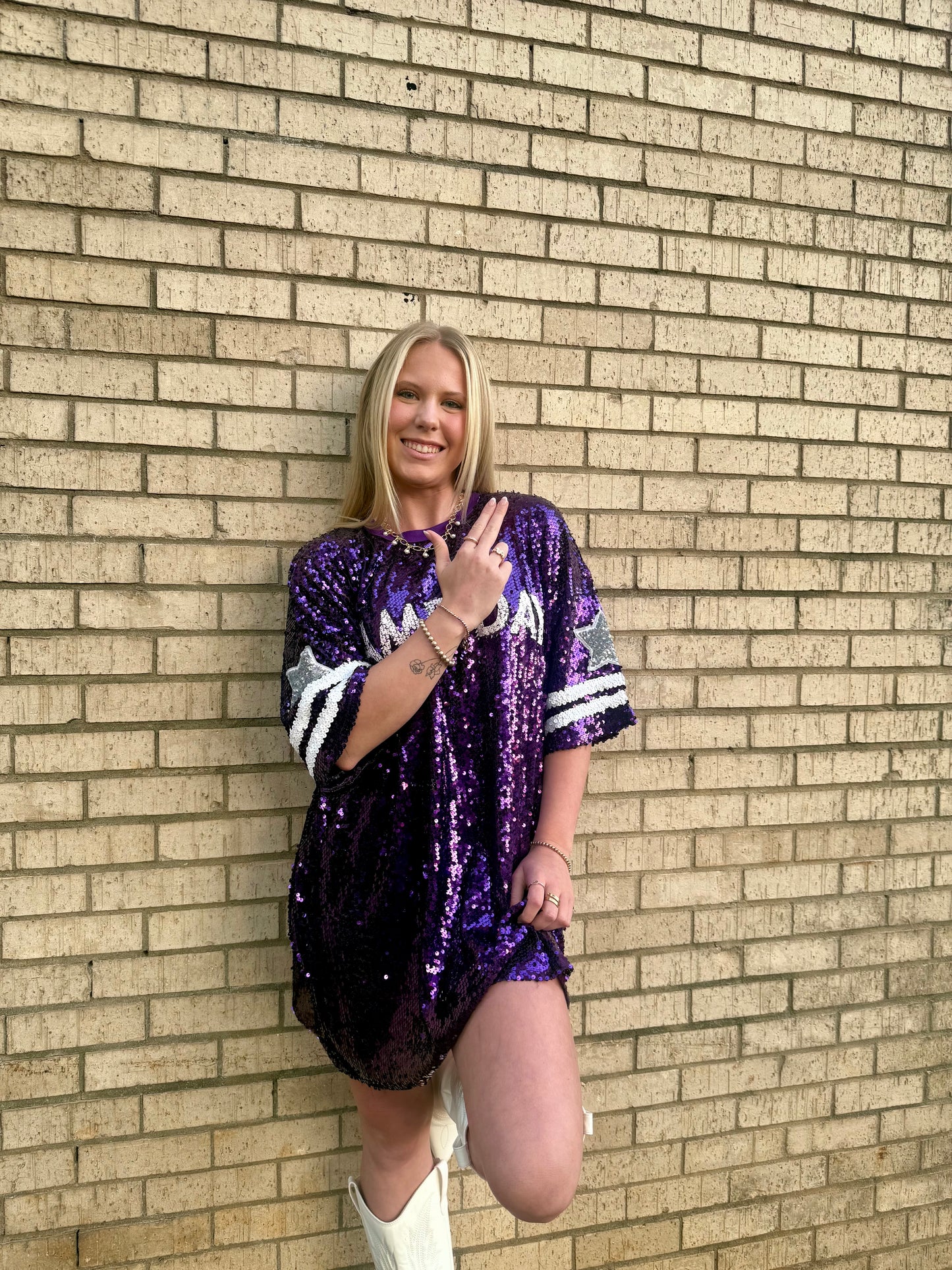 Game Day Sequin Over Sized Top