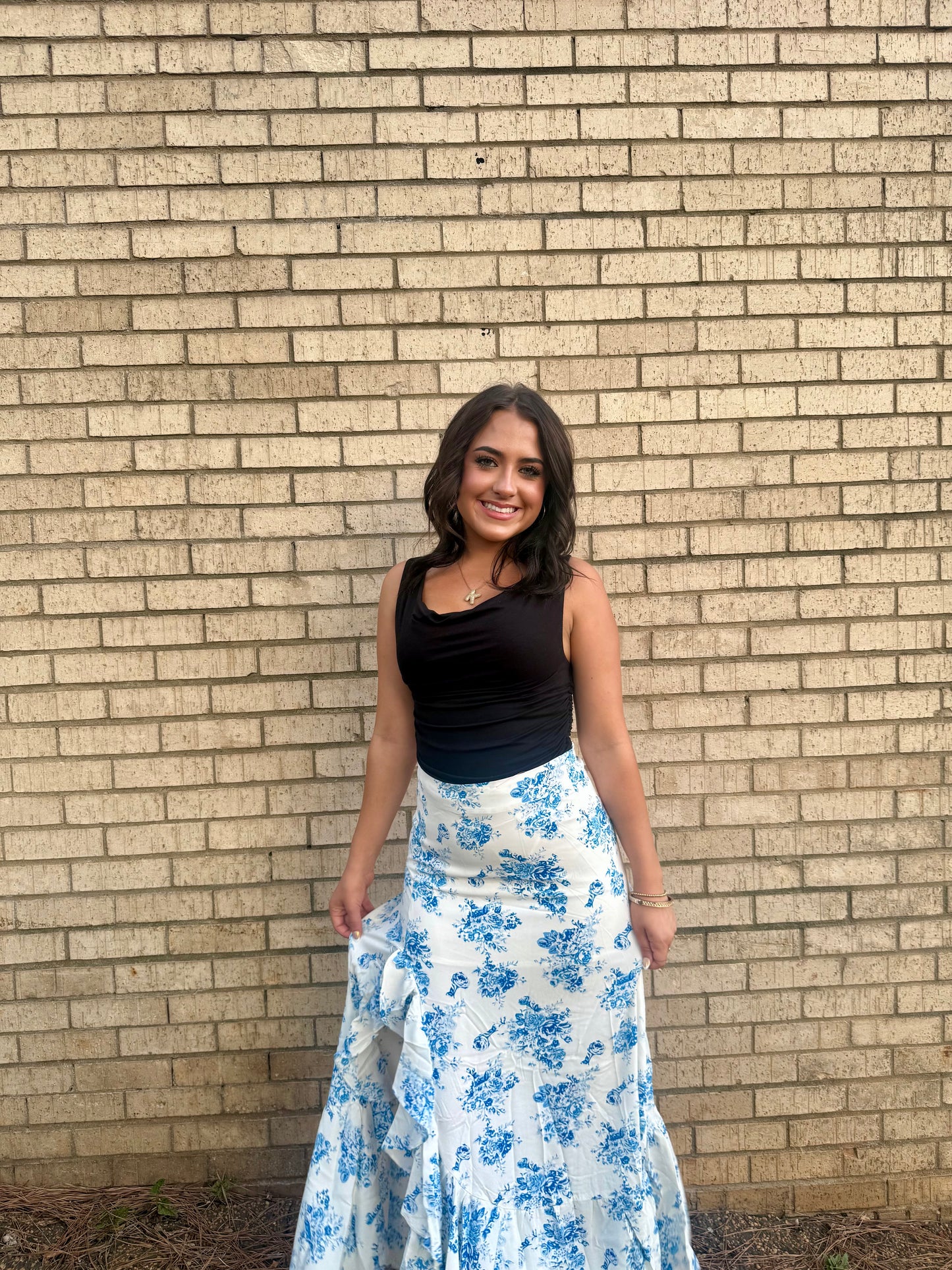 Boho Floral High Waist Ruffle Split Maxi Skirt | 3 Colors