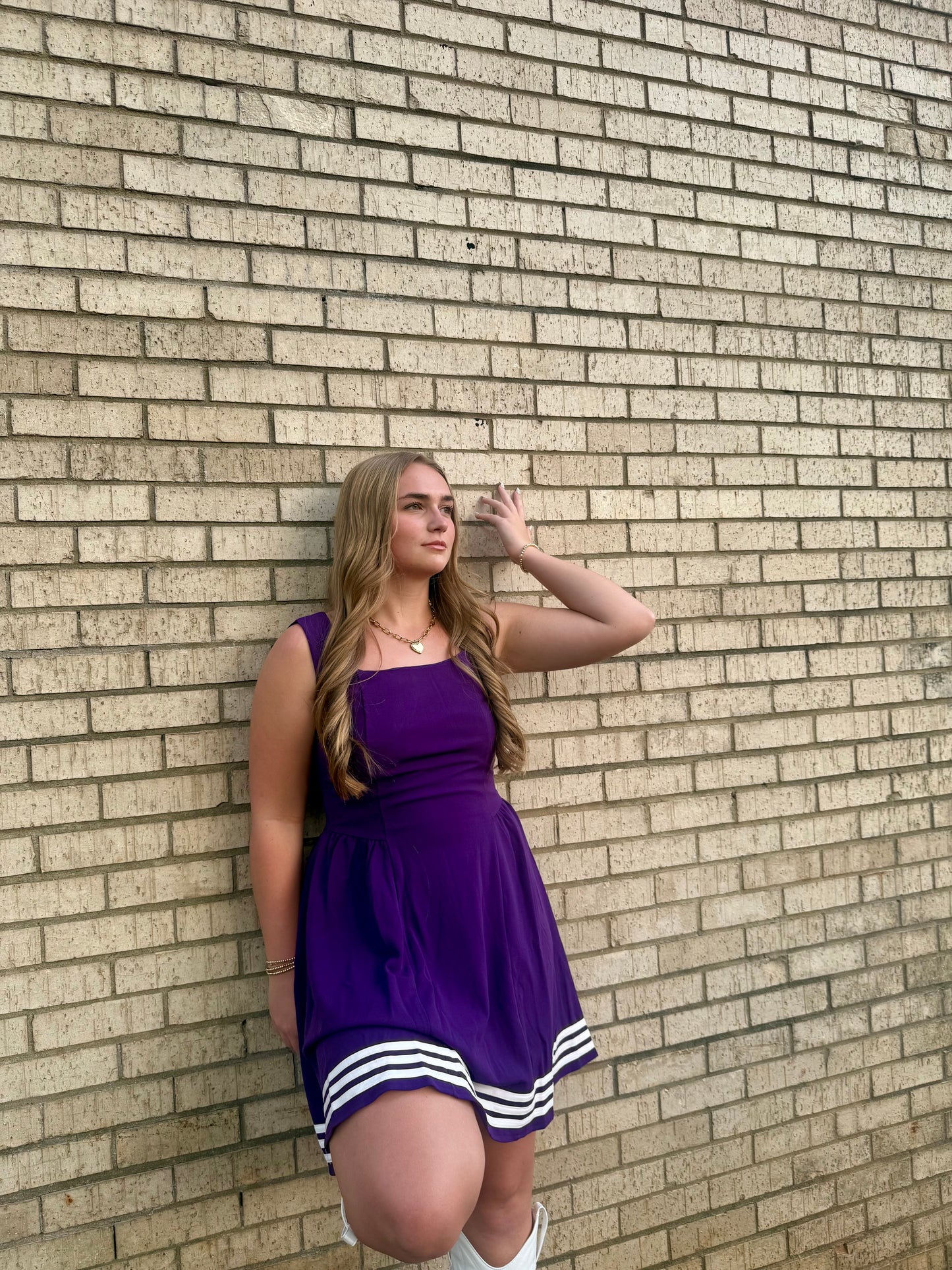 Game Day Square Neck Heavy Knit Mini Dress