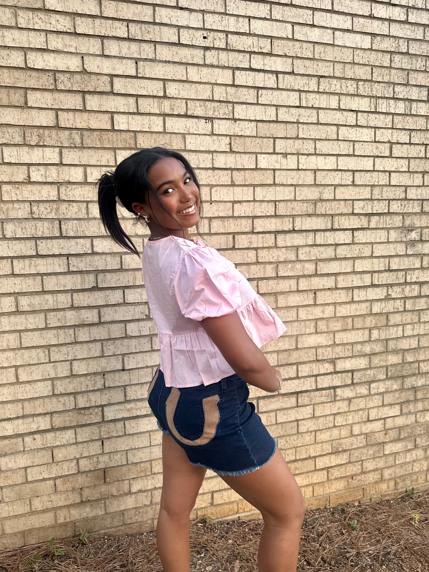 Front-Tie Peplum Blouse