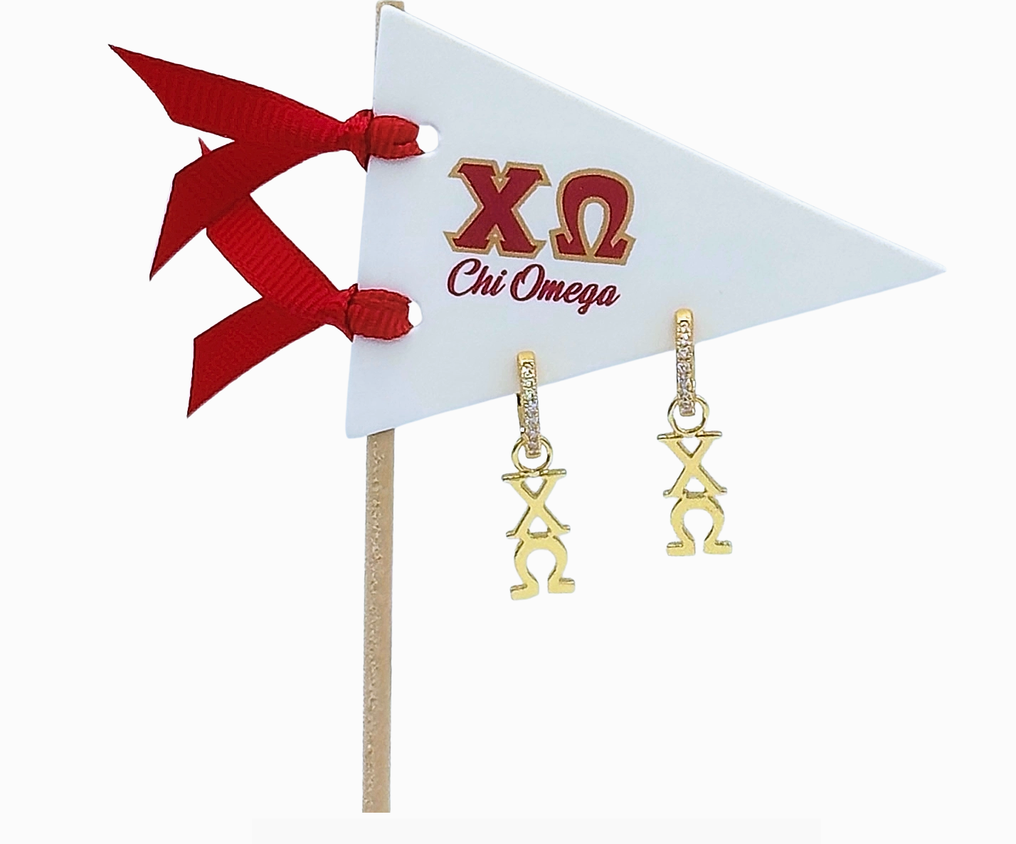 Sorority Greek Letter Earrings Huggie Hoops