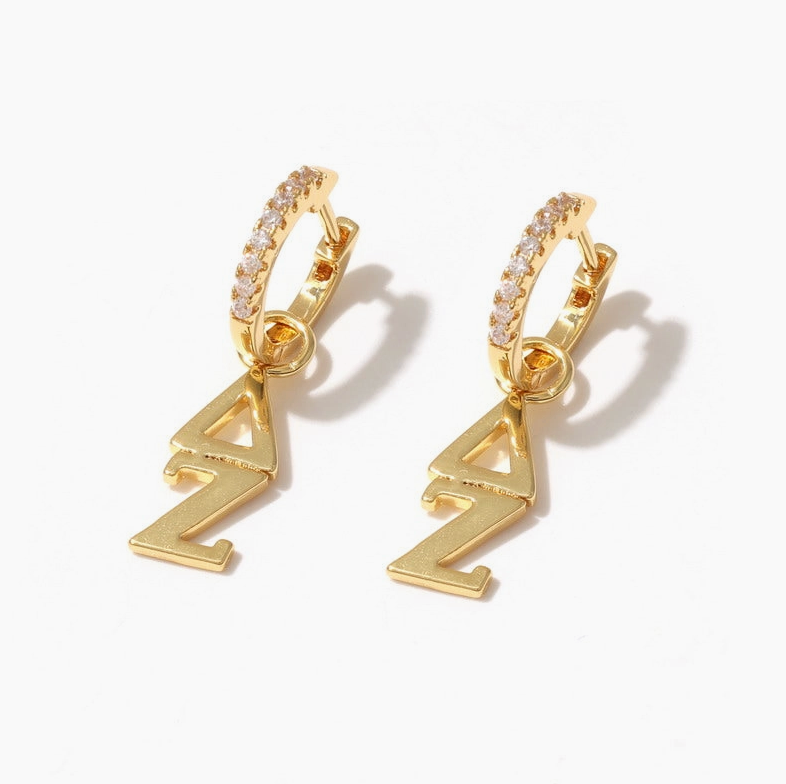 Sorority Greek Letter Earrings Huggie Hoops