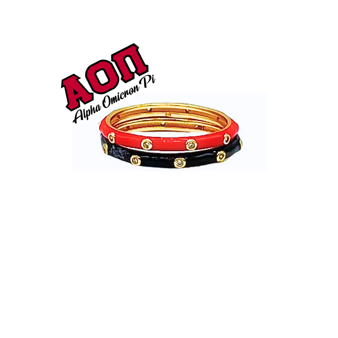Sorority Colors: 2 Enamel Stack Ring Set