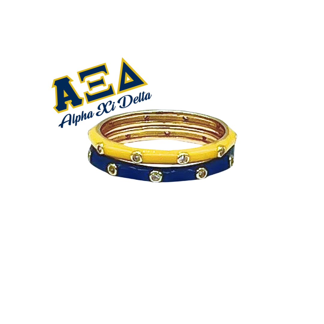 Sorority Colors: 2 Enamel Stack Ring Set