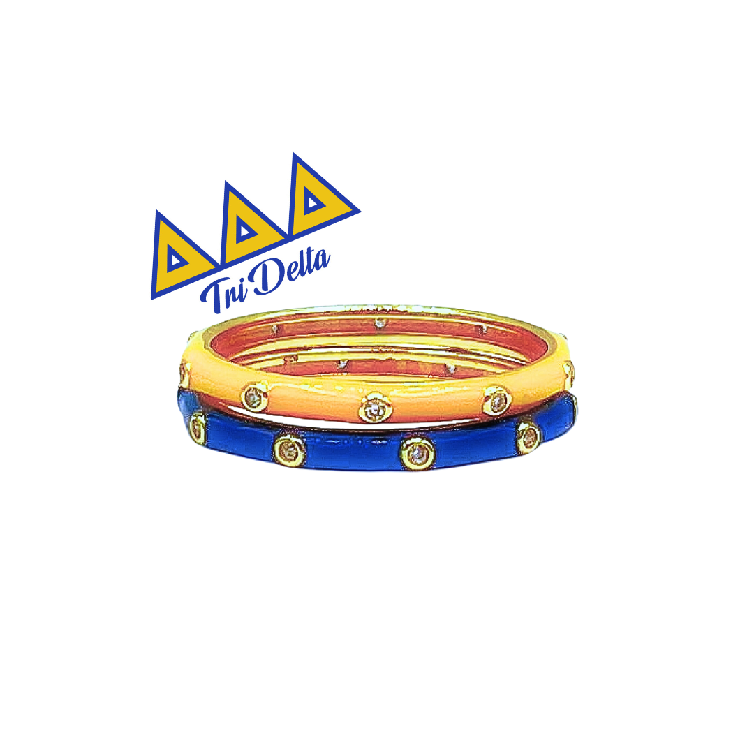 Sorority Colors: 2 Enamel Stack Ring Set