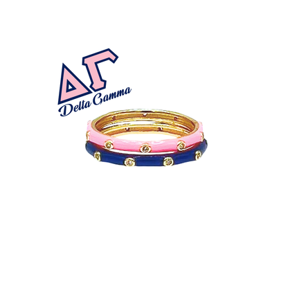Sorority Colors: 2 Enamel Stack Ring Set