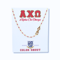 N201-The Sorority Necklace: Side Set Greek letters on Enamel Bead Necklace