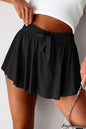 Sky Blue Drawstring Elastic Waistband Lined Tennis Skorts