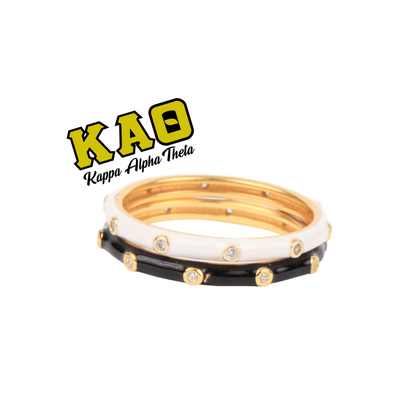 Sorority Colors: 2 Enamel Stack Ring Set