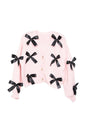 Satin Bow Open Front Knit Wholesale Cardigan