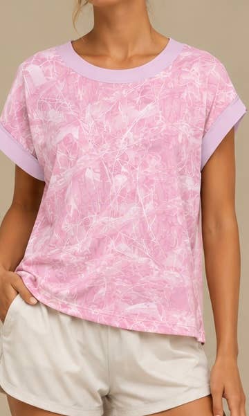 Pink Camo Cross-Back Shirt