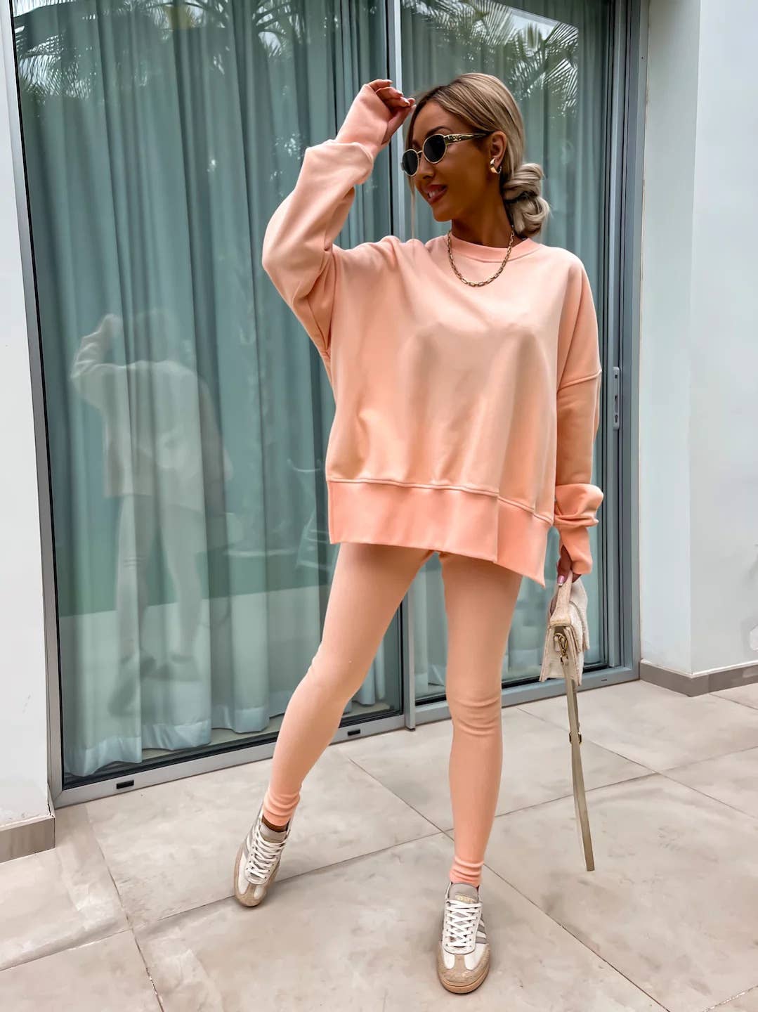 Loose Sweatshirt and Slim Pants Set