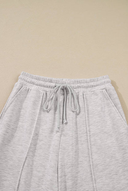 Polo Collar V Neck Pullover and Drawstring Sweatpants Set