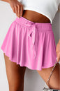 Sky Blue Drawstring Elastic Waistband Lined Tennis Skorts