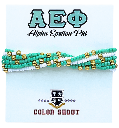Sorority Colors Stack: Set of 6 Beaded Stretch Bracelets