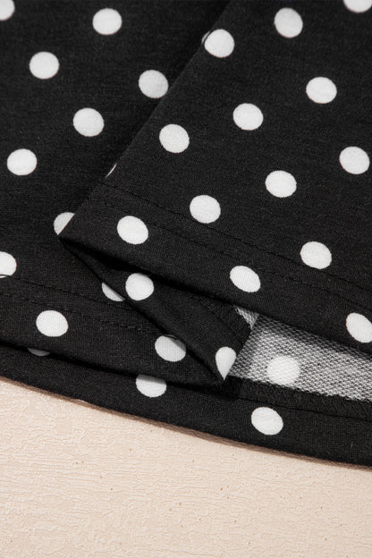 Polka Dot Drawstring Casual Mini Skort