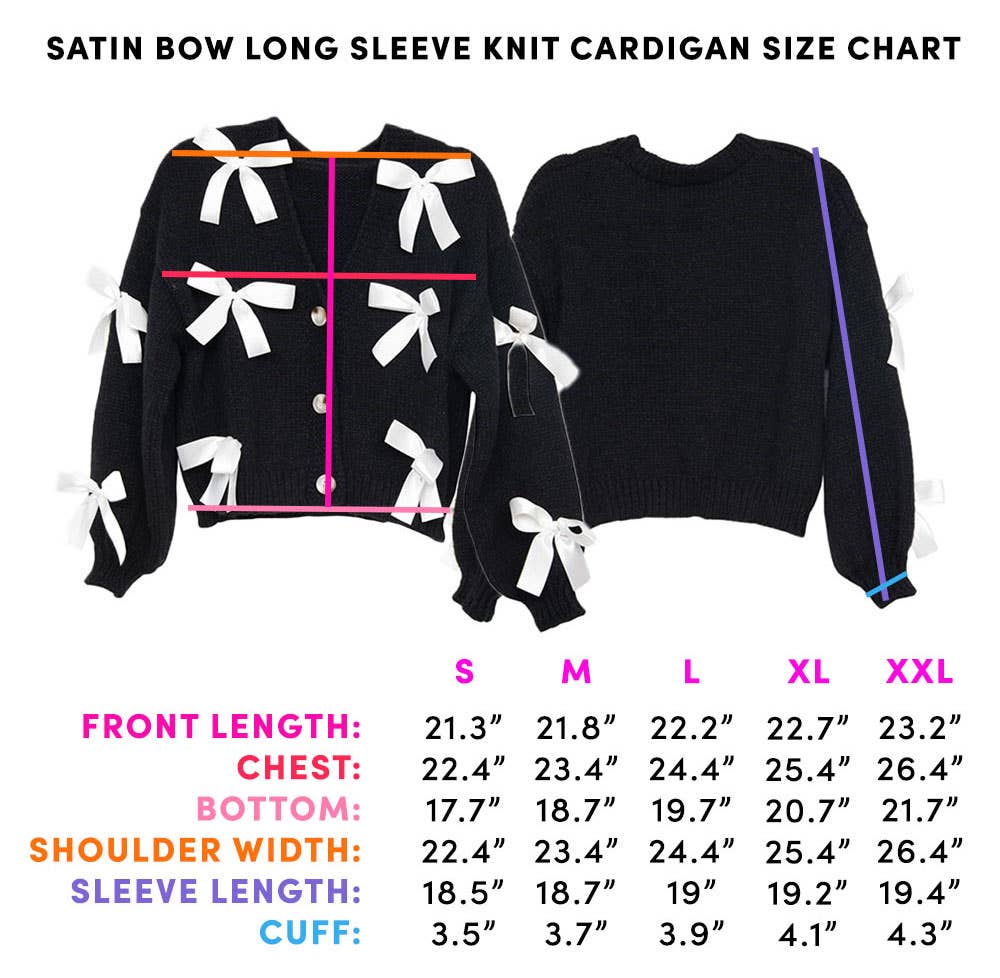 Bow Long Sleeve Knit Cardigan