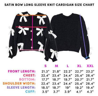 Bow Long Sleeve Knit Cardigan