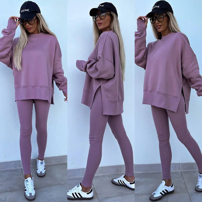 Loose Sweatshirt and Slim Pants Set