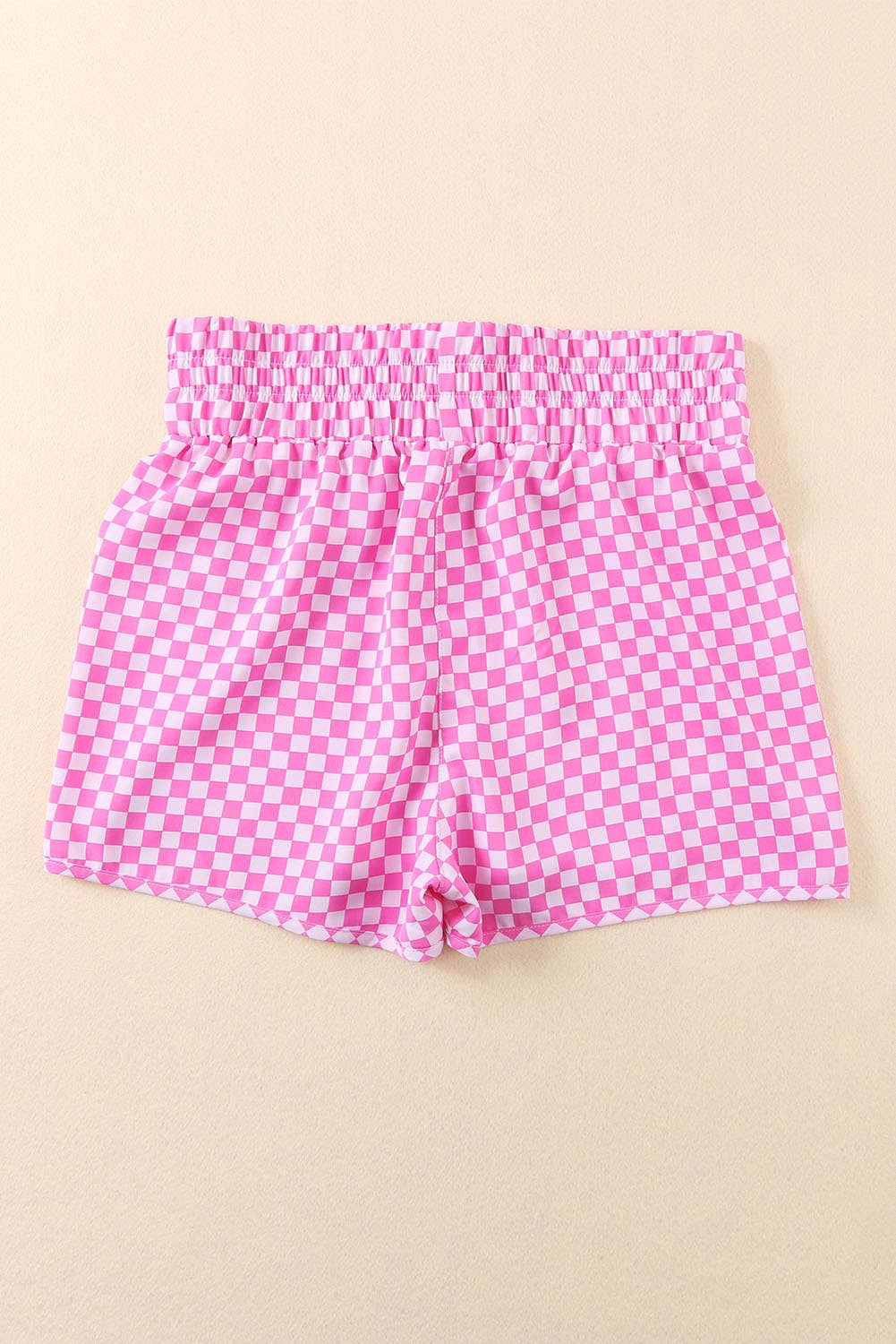 Checked Plaid High Waist Athletic Shorts