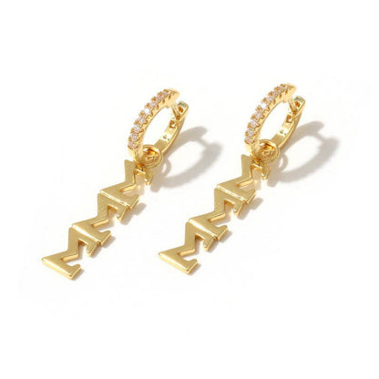 E208 Sorority Greek Letter Earrings Huggie Hoops