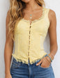 Ladies Lace Ruffle Trim Button Front Sleeveless Corset Top