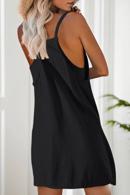 LDC Plain Racerback Pocketed Sleeveless Romper: Aruba Blue