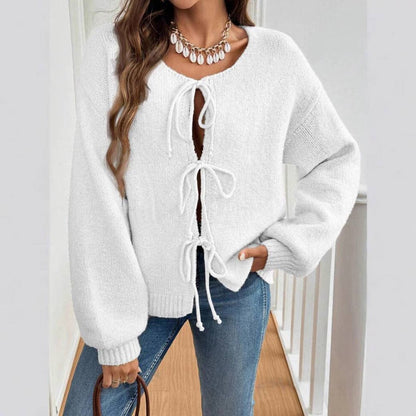 Bow Tie Soft Sweater Jacket