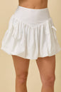 Bubble Skort With Ribbon Bow Tie Pocket Detail