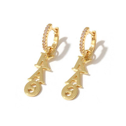 E208 Sorority Greek Letter Earrings Huggie Hoops
