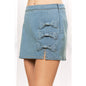 CUTE DENIM MINI SKIRT WITH BOW