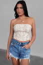 BECKEE  Vegan Leather Embroidered Western Corset Top