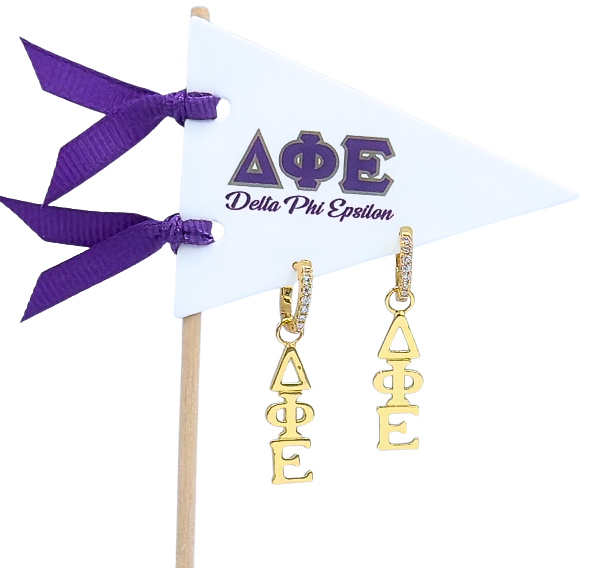 E208 Sorority Greek Letter Earrings Huggie Hoops