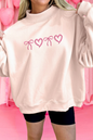 Bow Heart Embroidered Mock Neck Sweatshirt