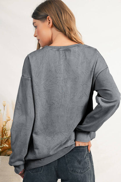 Saved by grace Embroidery Mineral Wash Sweatshirt