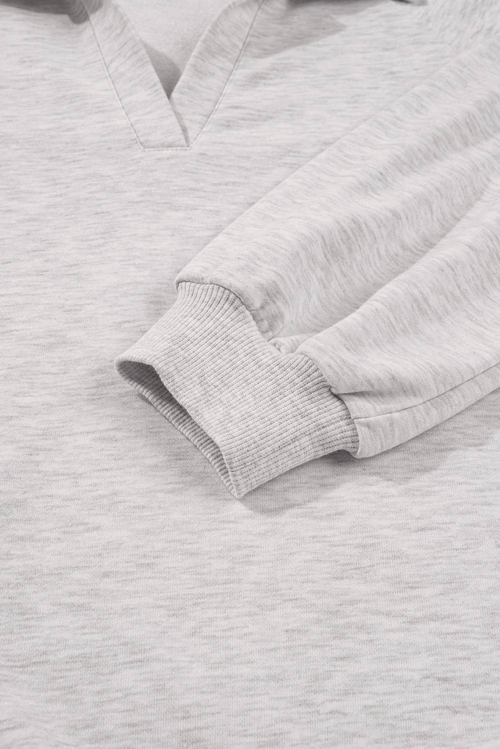 Polo Collar V Neck Pullover and Drawstring Sweatpants Set
