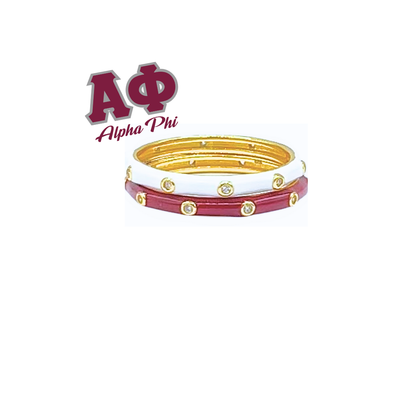 Sorority Colors: 2 Enamel Stack Ring Set