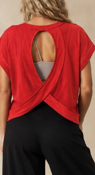 Red Cross-Back Shirt