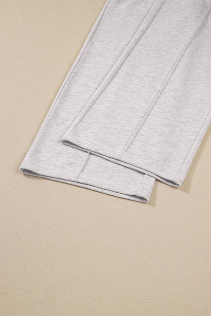 Polo Collar V Neck Pullover and Drawstring Sweatpants Set
