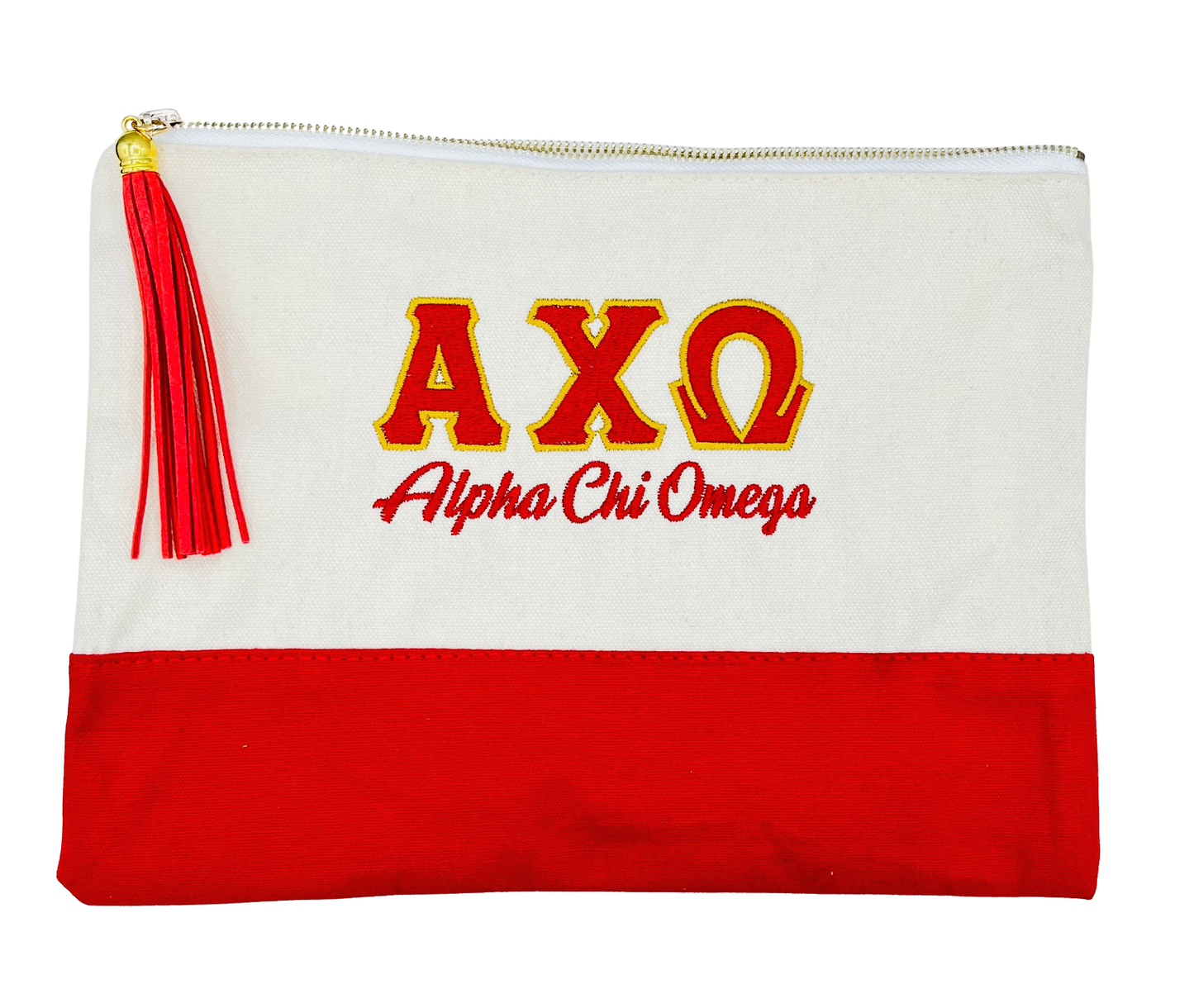 Sorority Embroidered Greek Letter Pouch