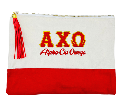 Sorority Embroidered Greek Letter Pouch