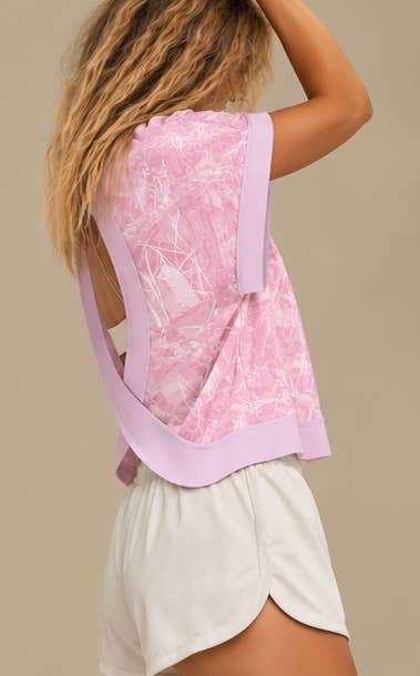 Pink Camo Cross-Back Shirt