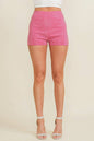 CP6126A-1 - RHINESTONE ZIP SHORTS
