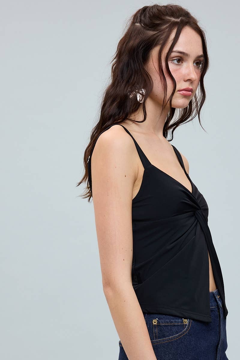 TWISTED BUST BRIGHT SOLID COLOR CAMI CROP TOP